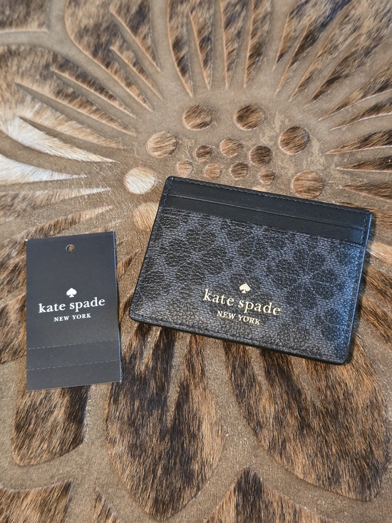 kate spade Handbags - Kate Spade Black Floral Slim Card Wallet